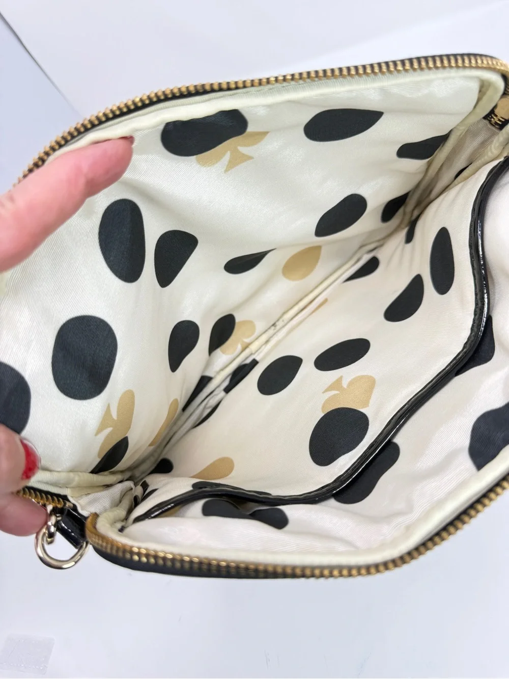 Kate Spade Bryce Black Patent Leather Flicker iPad Pouch Crossbody Bag Clutch